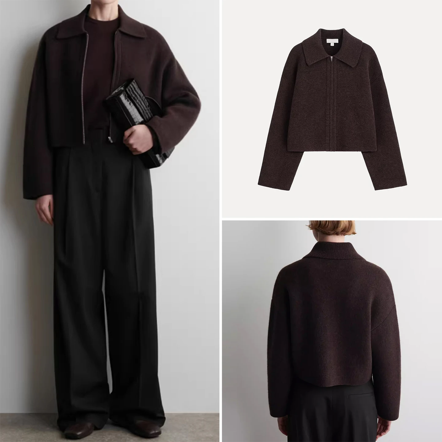 

Faionable Zipper irt ort Collar Stand up Women's Sle Personali Versatile Winter New Arrival Z Stand Fit o...