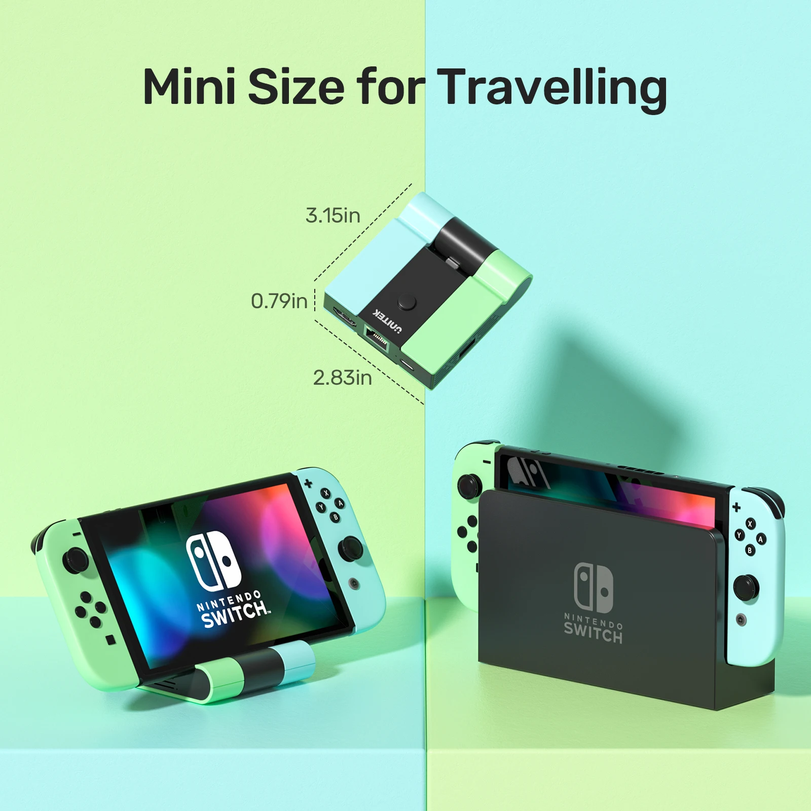

Mini Game Switch Dock Type C to HDMI with USB 2.0 Ports RJ45 Ethernet PD Charging Compatible for Nintendo Switch 2 Accessories