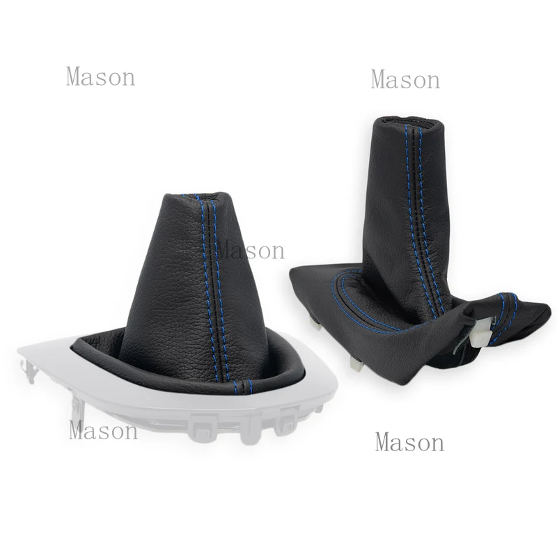 

R+ FOR PEUGEOT RCZ 2010-2015 GEAR SHIFT BOOT + HANDBRAKE GAITER LEATHER STITCH BLUE