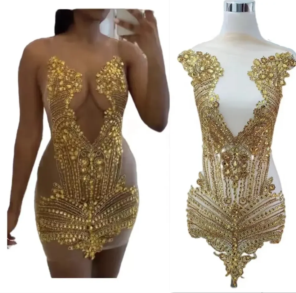 

Золотое новейшее свадебное платье, коктейльное платье, красивое качество, идеальный материал, сексуальный женский лиф с бриллиантами, аппликация JY167