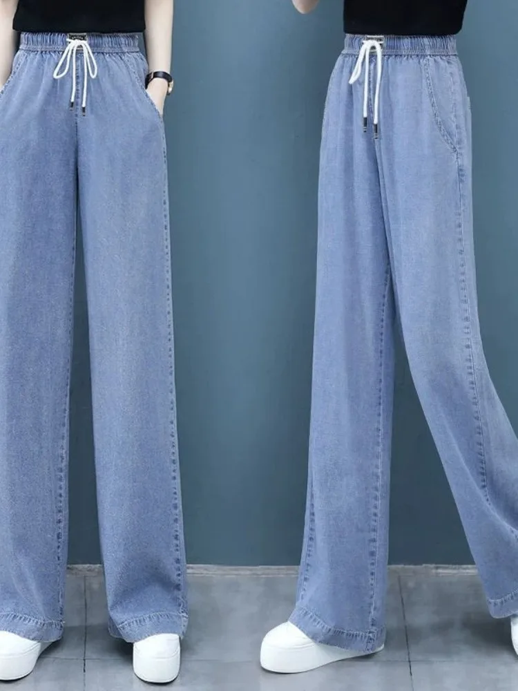 pantalon-large-en-jean-fin-d'ete-pour-femme-taille-haute-coupe-droite-ample-polyvalent-amincissant-longueur-cheville-avec-poches-longues