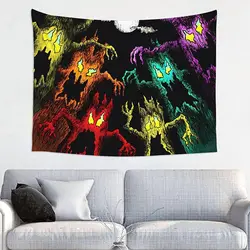 Nqasefi Hauntaholics Haunted Mound Sematary Tapestry Boutique Decor Wall Tapestrys Vintage Aesthetic Micro Fiber Peach Decor