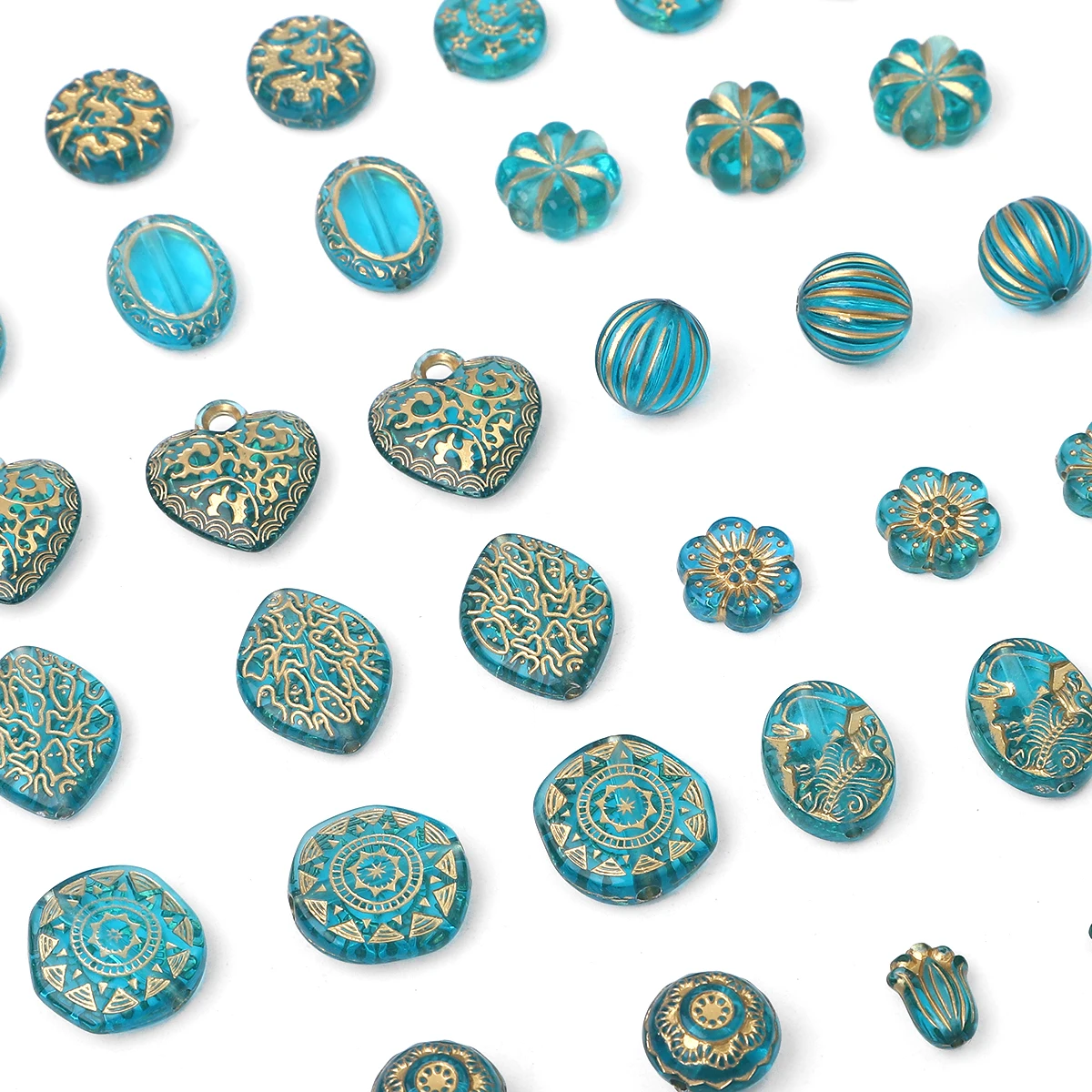 15-80pcs Acrylic Turquoise Baroque Loose Spacer Beads For DIY Earrings Bracelet Necklace Jewelry Making