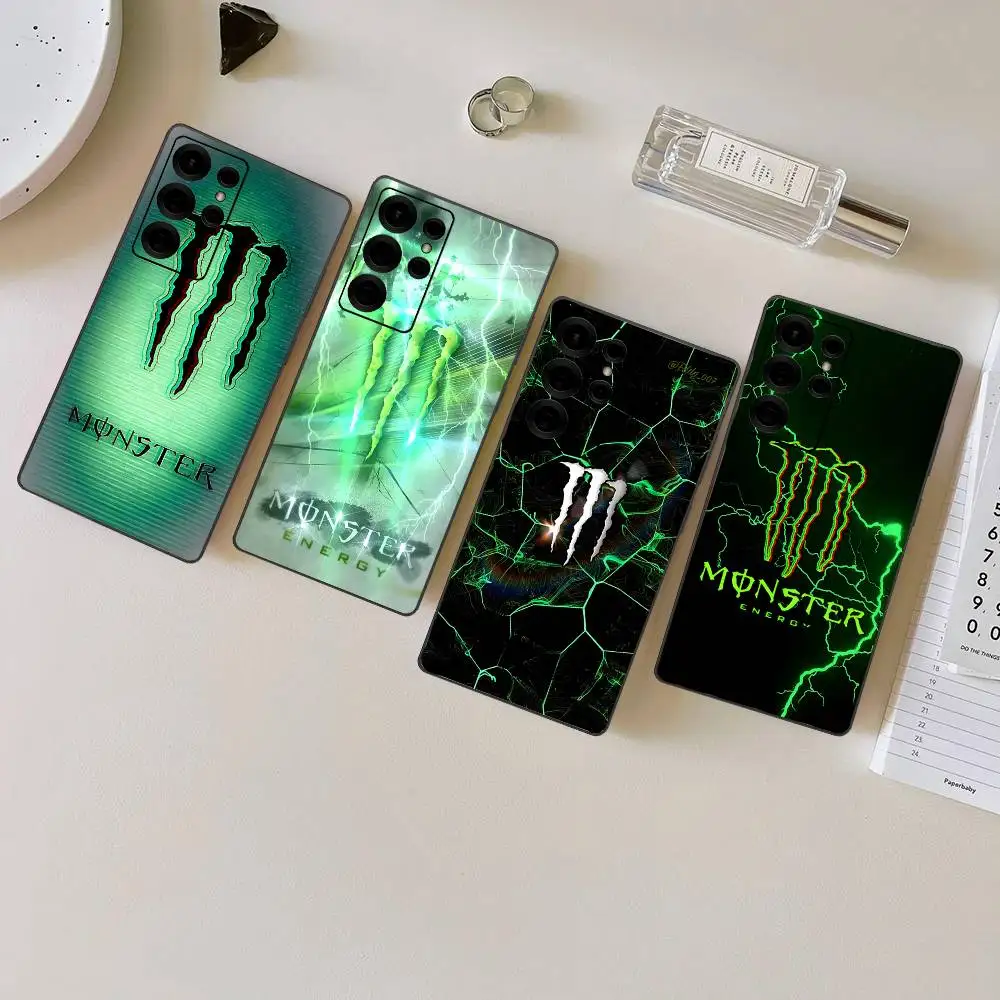 M-MonsterS LOGO Energy Phone Case For Samsung S 24 Fe 25 Ultra Plus 20 Lite 21 30 22 23 24 22 Ultra 5G Fundas