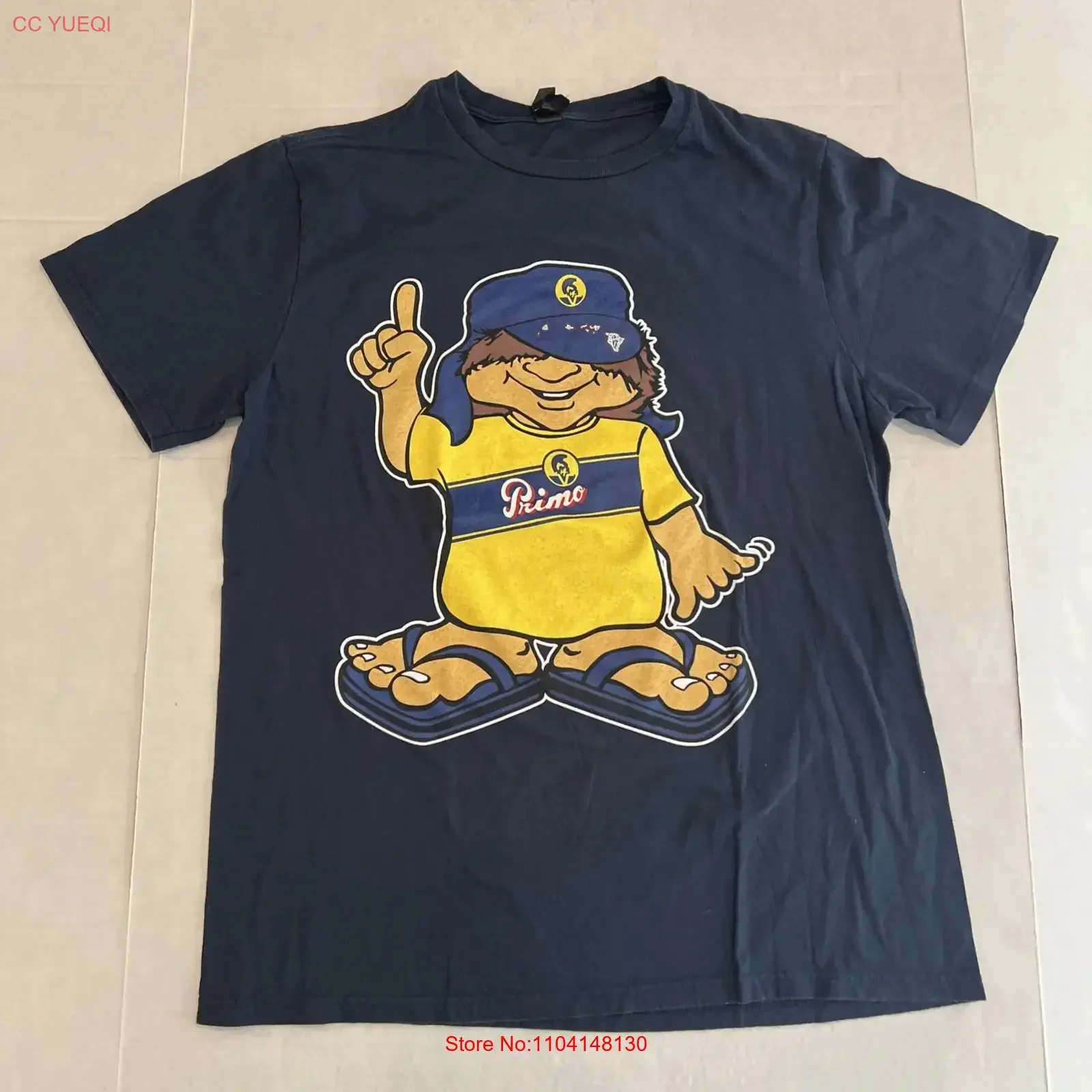 Primo Beer Surfer Hawaiian Islands Promo T Shirt Adult Large Blue Authentic New vintage Washed Top For Everyday Wear Stretched