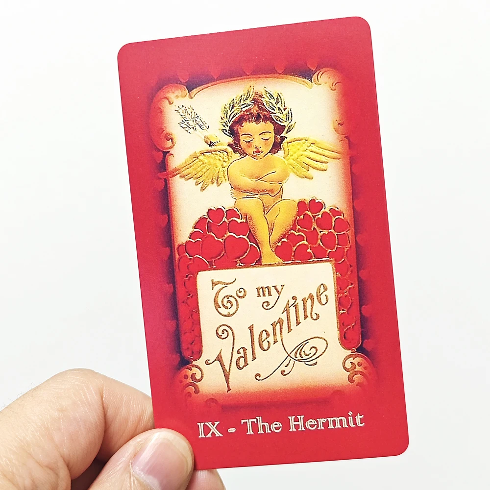 Valentine's Day Tarot Deck 10.3*6cm Vintage Love Illustrations 78 Pcs Cards Based on Rider Waite System