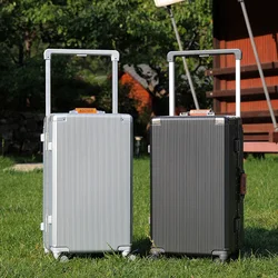 Valise de voyage avec cadre en aluminium, bagage à roulettes, bagage à main avec porte-gobelet, boîte d'embarquement, 20 po, 22 po, 24 po, 26 po