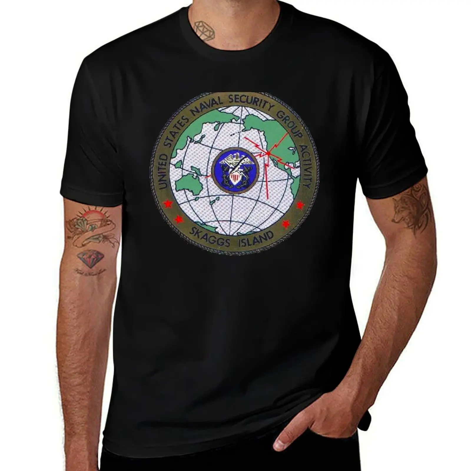 NAVAL SECURITY GROUP ACTIVITY, SKAGGS ISLAND T-Shirt Plus Size Basic Short Sleeve Top T-Shirt