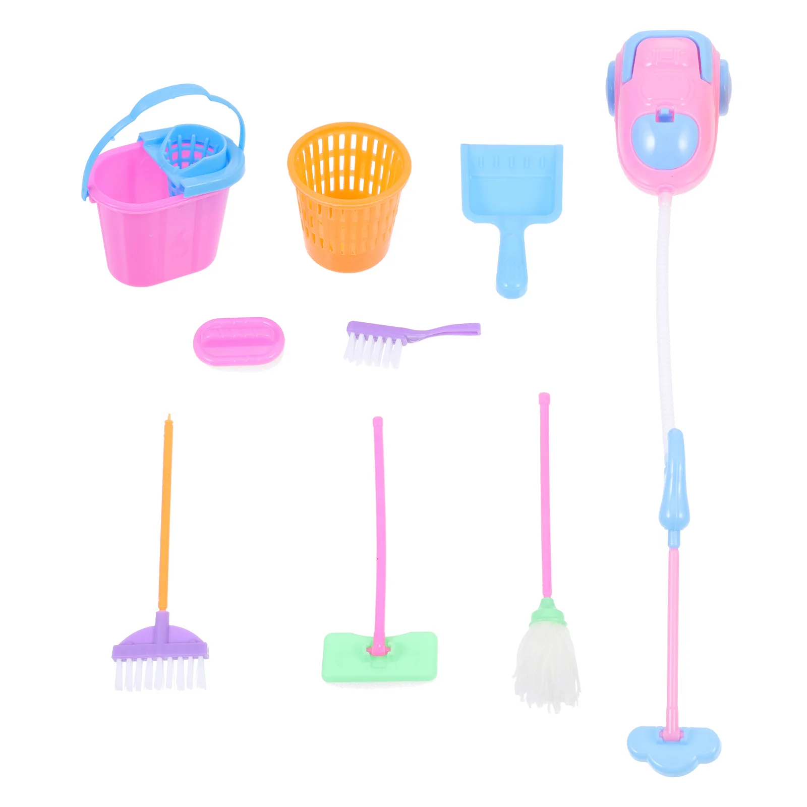 9 PCS Simulation Sanitary Ware Toys Kids Educational Cleaning for Toddlers Tool Small Abs Plaything Child Mops