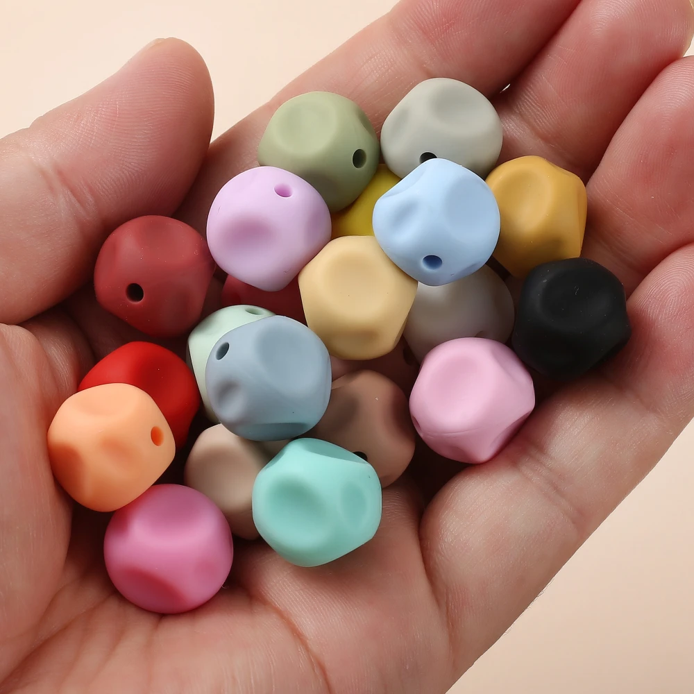 10Pcs 15mm Baby Silicone Beads Pacifier Chain Loose Beads Newborn Teething Chewing Toys DIY Jewelry Accessories BPA Free