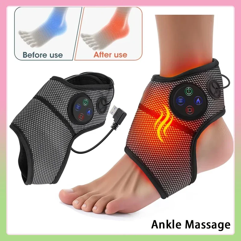

Electric Ankle Foot Massager Vibration Hot Compress Smart Air Pressure Multifunctional Brace Support Relaxation Treatments