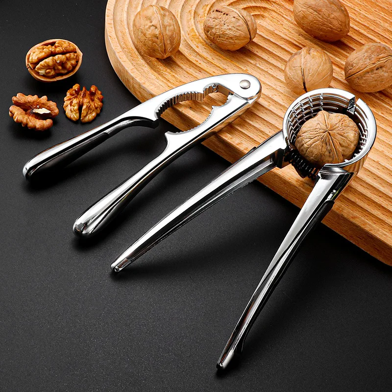 Stainless Steel Manual Nut Cracker Kitchen Gadgets High Quality Walnut Opener 2 Styles with Non-slip Handle for Household view 2
