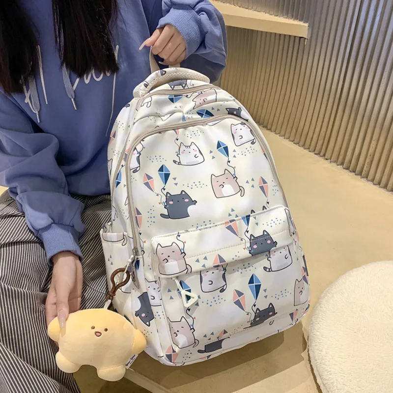 zaino-scolastico-di-grande-capacita-per-ragazze-delle-scuole-primarie-e-superiori-leggero-in-nylon-stampato-con-doppia-tracolla
