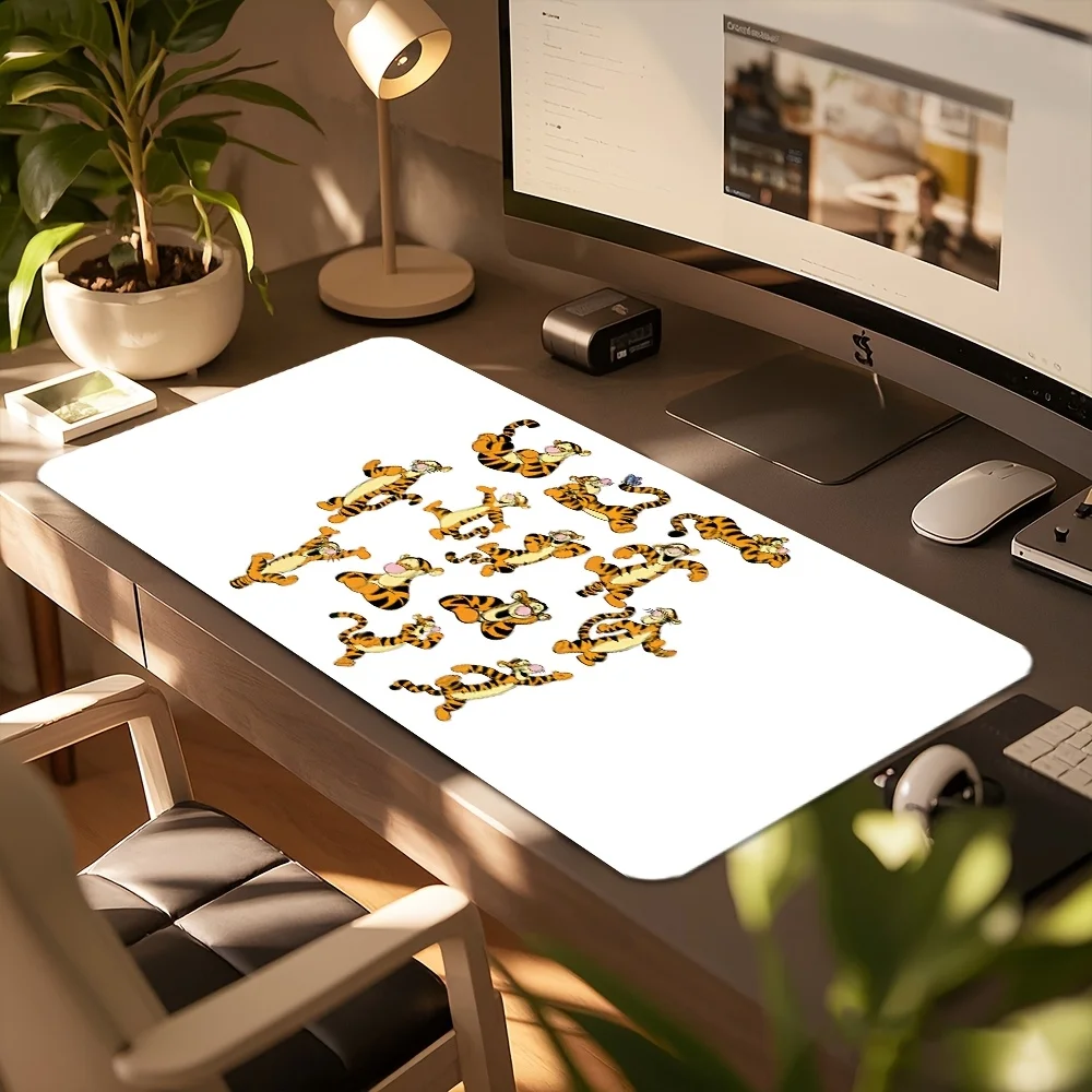 قطعة واحدة من لوحة ماوس الألعاب الكبيرة Pooh Bear & Tigger - تصميم كرتوني لطيف، قاعدة مطاطية متينة، مثالية لمكتب المكتب، حصيرة لوحة المفاتيح، #6