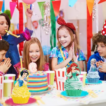 30/31件裝迪士尼公主主題紙杯蛋糕裝飾插牌,公主紙杯蛋糕裝飾,生日蛋糕裝飾,派對嬰兒派對裝飾 10 最佳銷售 公主生日 - №6