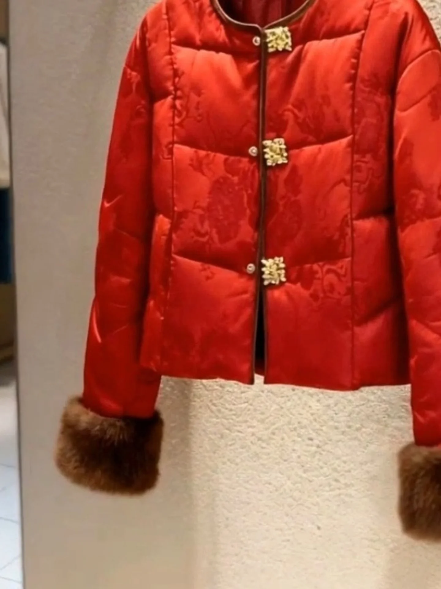 Sli Roter Wintermantel Chinese National Sle Cisas Neujahr High End Feeling Damen Daunenjacke Warm Thiened Ort M...