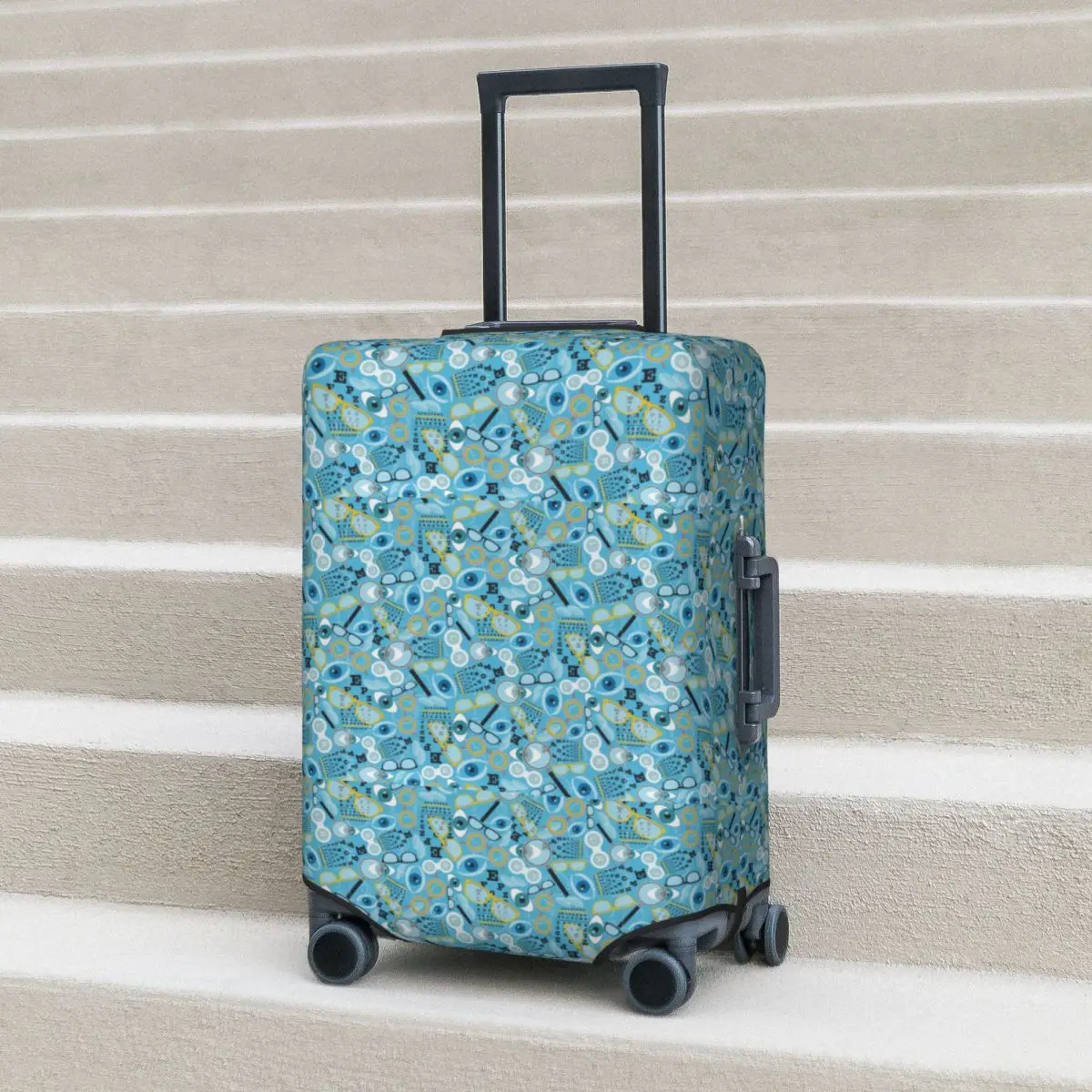 

Eye Exam Suitcase Cover Funny Graffiti Travel Holiday Fun Luggage Case Protector