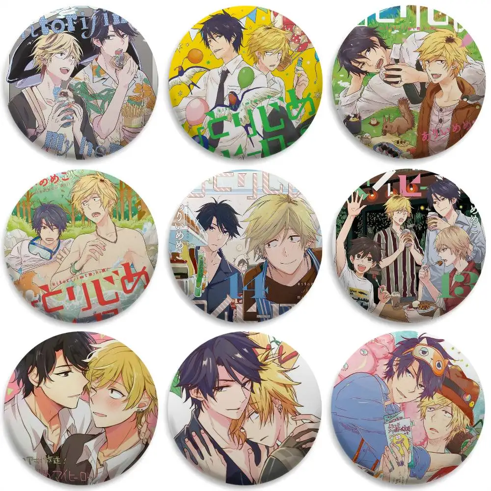 

H-hitorijime My Hero Anime Badges Round Exquisite Badge Brooches Creative Pins For Clothes Hat Backpack Gift Accessories