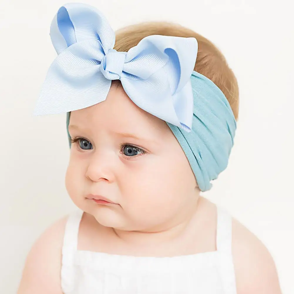 Baby Headband Bowknot Broadside Decorative Newborn Girls Boys Elastic Hair Band Headdress Accessories