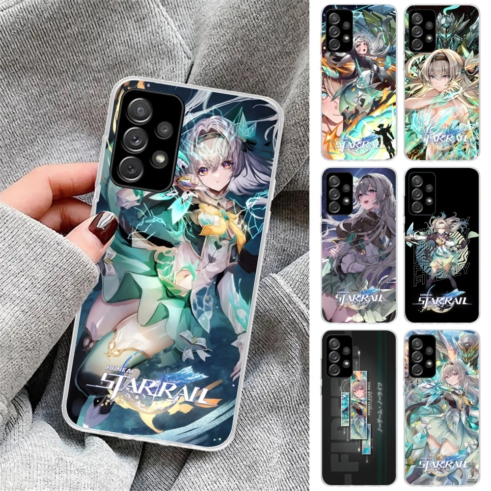 Honkai Start Rail Firefly Mobile Phone Case for Samsung Galaxy S23 S22 S21 Plus Ultra A12 A32 A53 Clear Phone Cover Shell