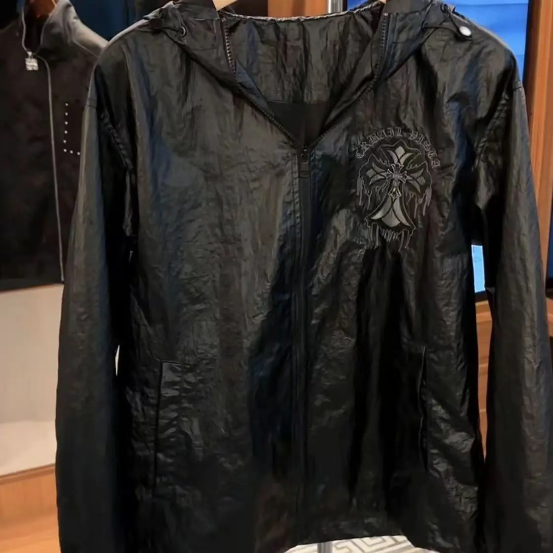 

Повседневная мужская куртка с капюшоном Jaet Sli, универсальная осенняя верхняя одежда из полиэфирного волокна, длинная застежка-молния, модный молодежный тренд