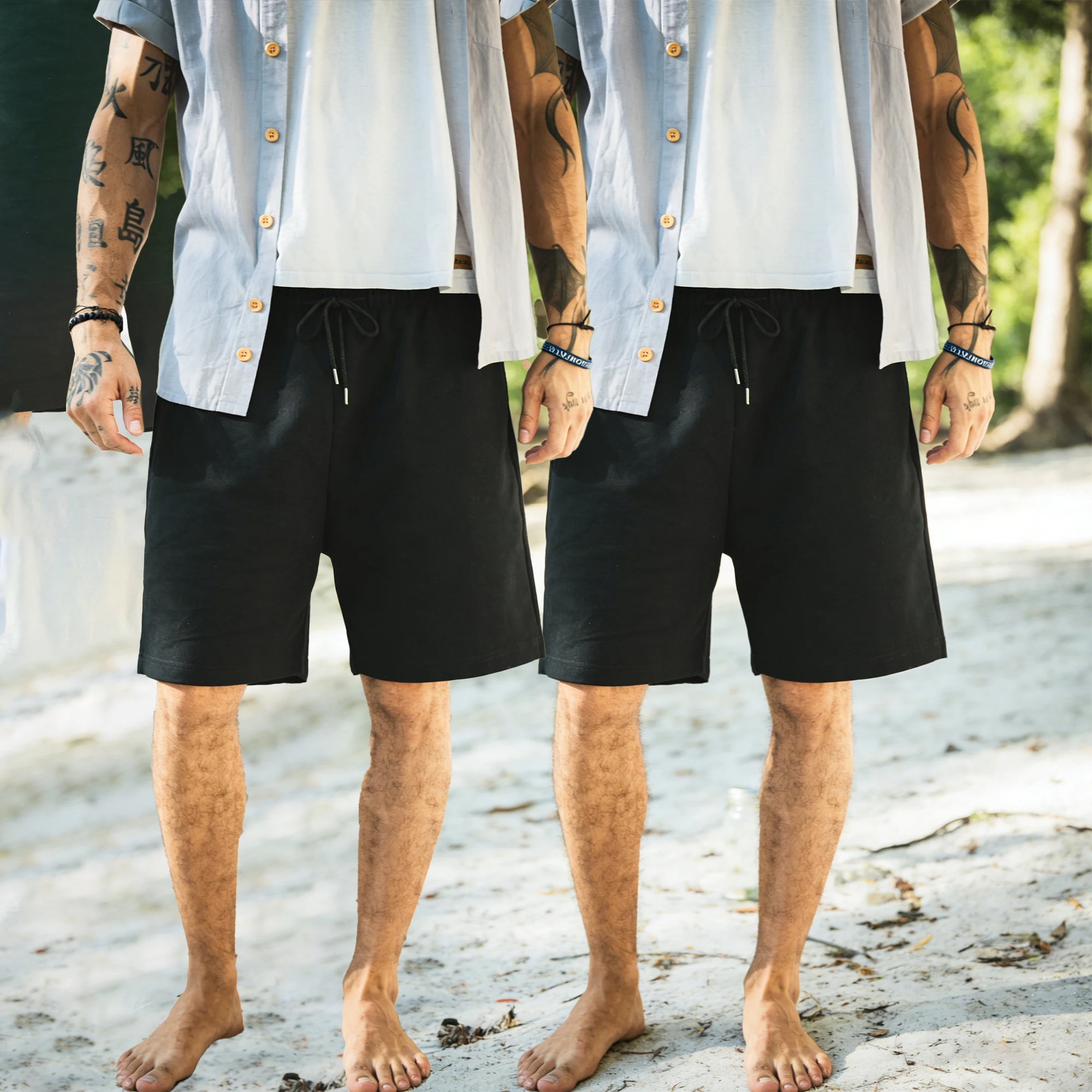 

Outhiking Wide-leg Shorts Solid Mans Street Shorts Vintage Summer Hip Hop Pants Soft Pocket Joggingwear Unisex Fashion Clothing