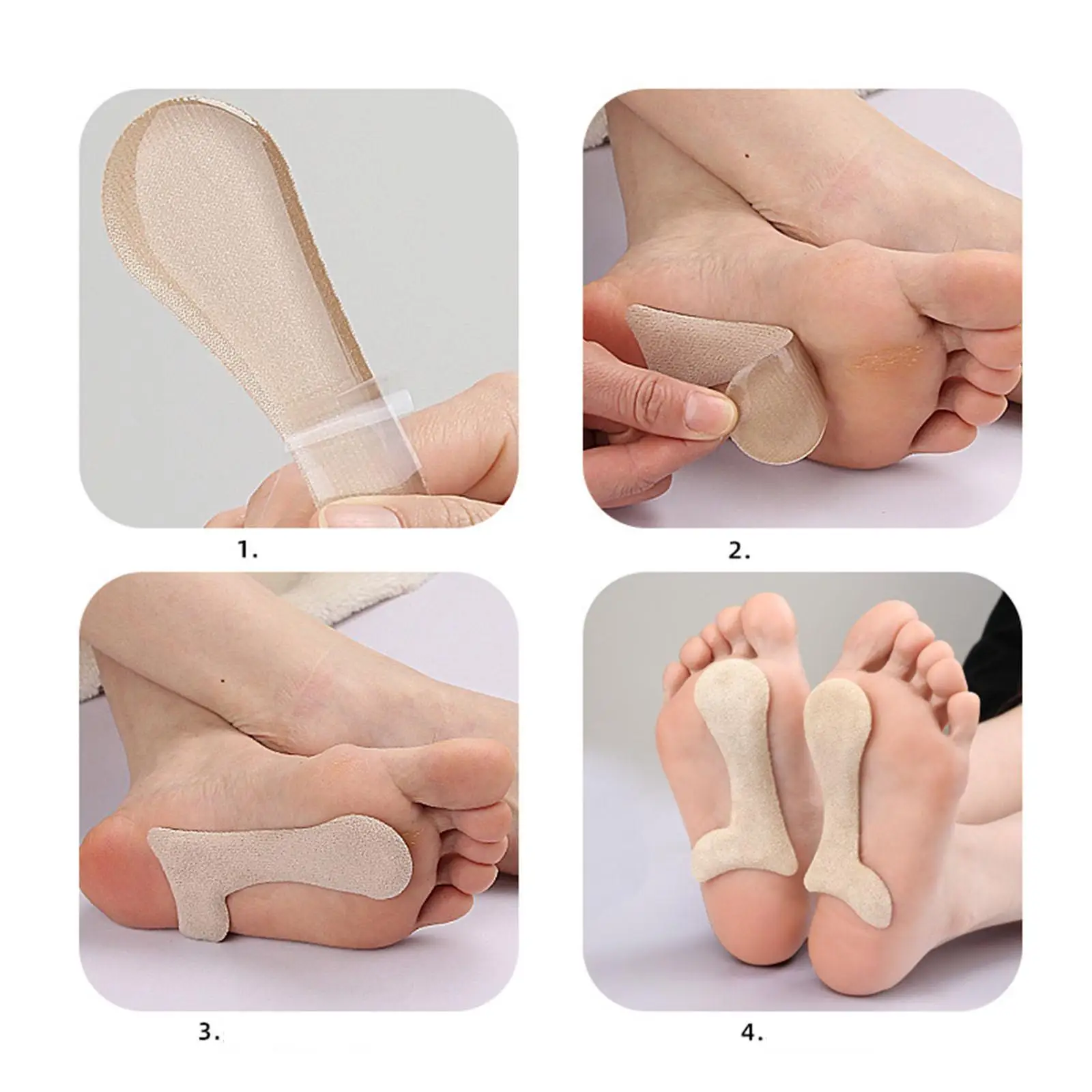 Lightweight Gel Arch Insole Suede Heel Protector Inserts for Work Shoes Comfortable Relief