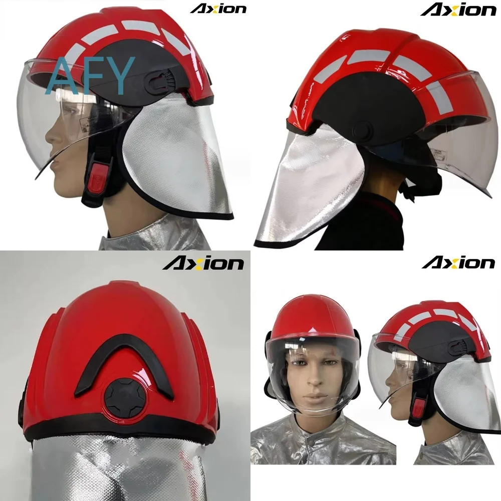 Wholesale Firefighter Rescue Helmet for Axion EN443 PVC Shell Impact Resistant Heat Resistant Lightweight Safety Helmet