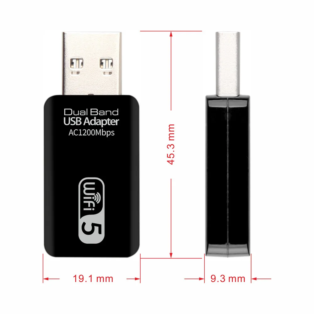 1200Mbps Mini USB Wifi Adapter Network Dual Band 2.4G 5Ghz Ethernet WIFI Lan Adapter Dongle Network Card Wireless Wi-Fi Receiver