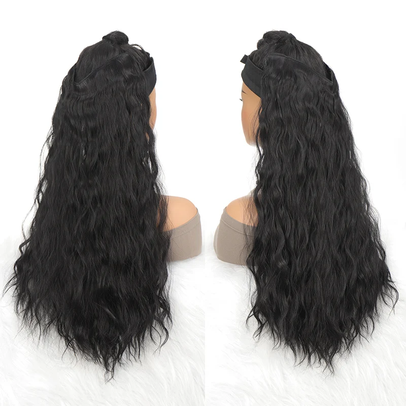 Extensiones de Cabello sintético para mujer, postizo largo y ondulado, resistente al calor, 5 clips, una pieza