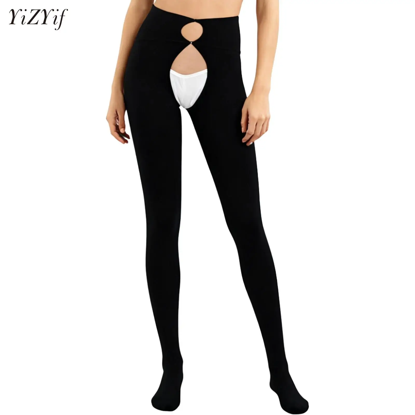 

Women Open Crotch Tights Stockings 120D Autumn Winter Warm Pantyhose Crotchless High Waist Female Stretchy Slim Skinny Tights
