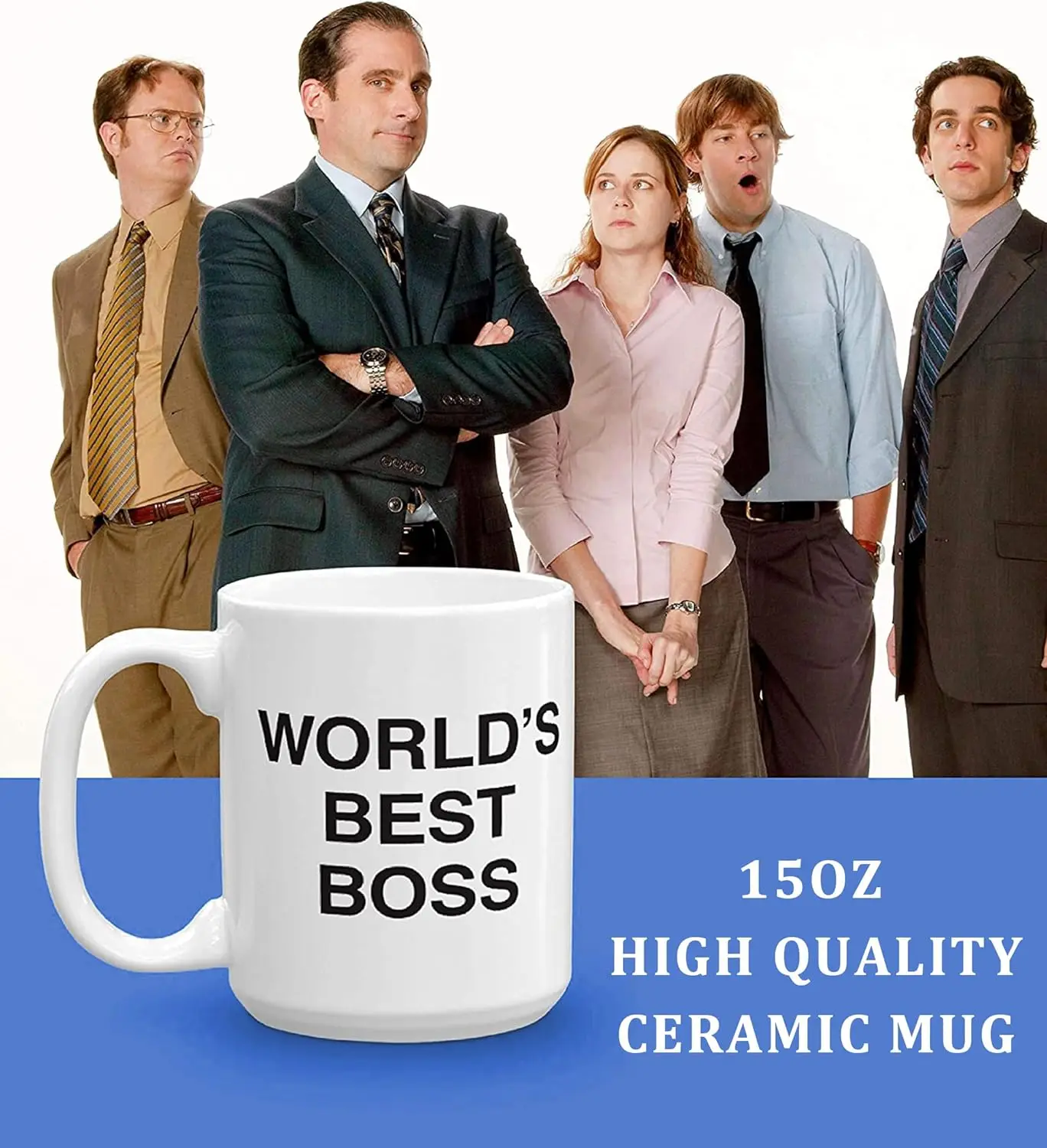 The Office World best boss Dunder Mifflin Ceramic Coffee Mug Gift cup 15OZ mugs funny tv show cups gifts