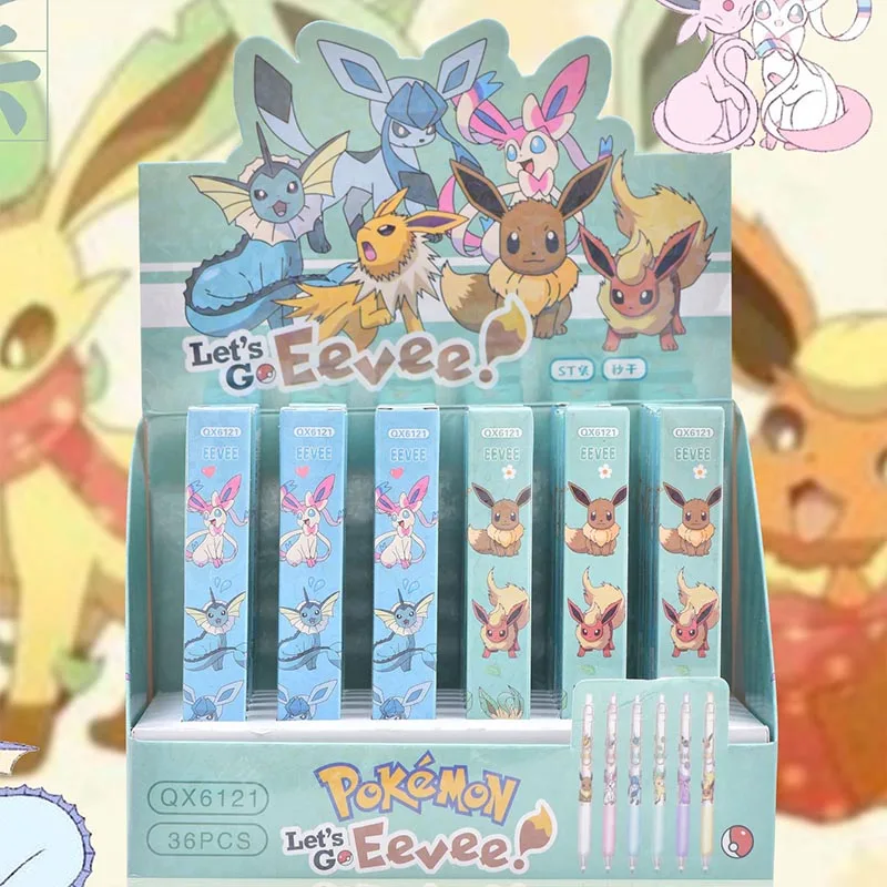 Imagem -03 - Cute Pokémon Kawaii Press Gel Pen Black Ink Canetas Neutras Brinde Promocional Escritório e Material Escolar 0.5 mm 36 Pcs por Lote