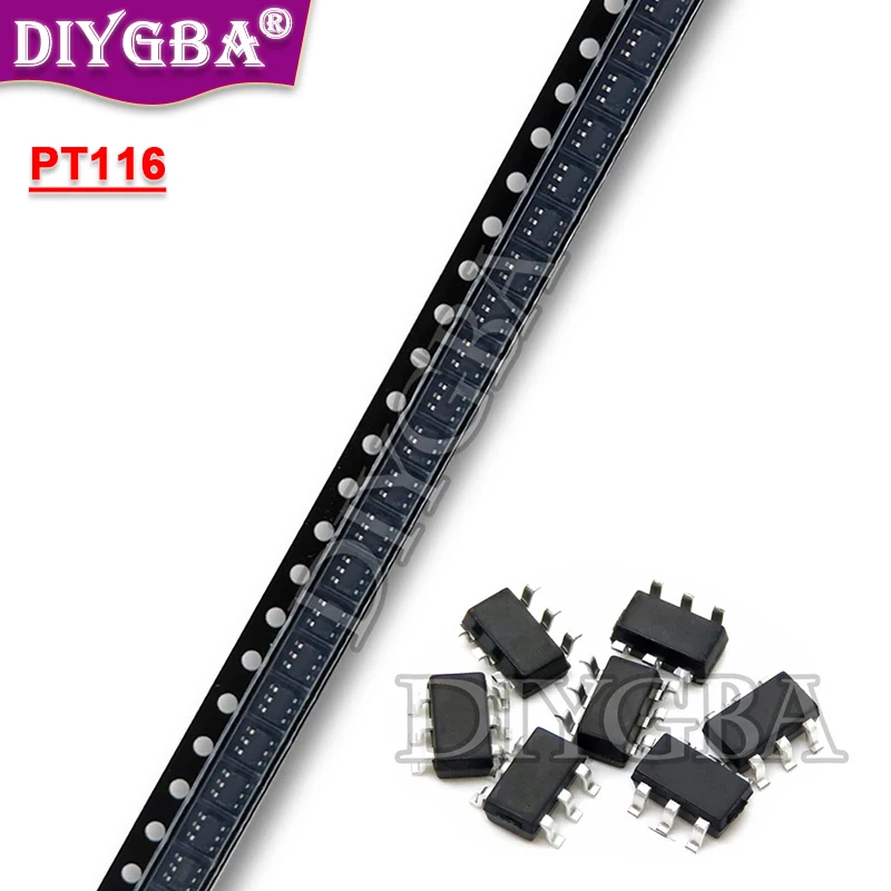 Fuente de alimentación de teléfono SMD, 10 piezas, PT116, SOT23-6, Chip de carga IC