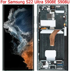 Pantalla LCD para Samsung S22 Ultra 5G, piezas de pantalla LCD con marco de 6,8 pulgadas, SM-S908B/DS, S908N, S908U