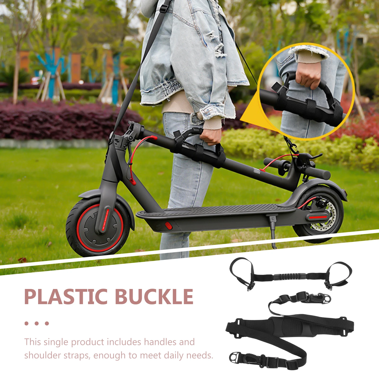 

Handle Scooter Shoulder Strap Carrying Fold Pull Accessories Boys Child