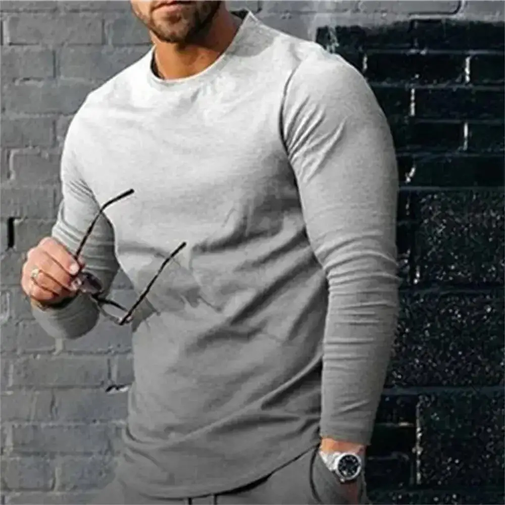 

Fashion Trend Long Sleeve T-shirt Crew Neck Men's Clothing Daily Leisure Best Men's Clothes XXS-6XL Large Size Male Top