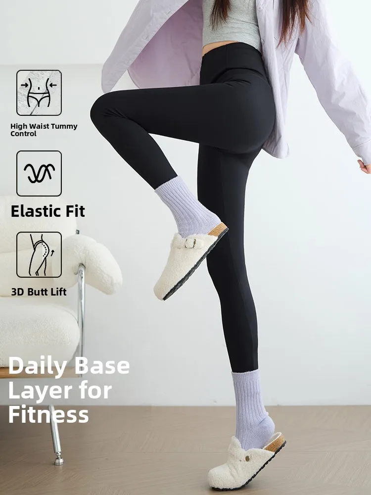 High Waist Fce Lined arkskin Yoga Pants Women's Outerwear Boting Trousers plus Size Hip Lifting Autumn Winter New Arr...