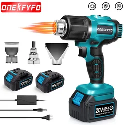 Cordless Handheld Hot Air Gun Machine Lithium Rechargeable Heating Equipment Temperatures Adjustable Power Tool with 3 Nozzles