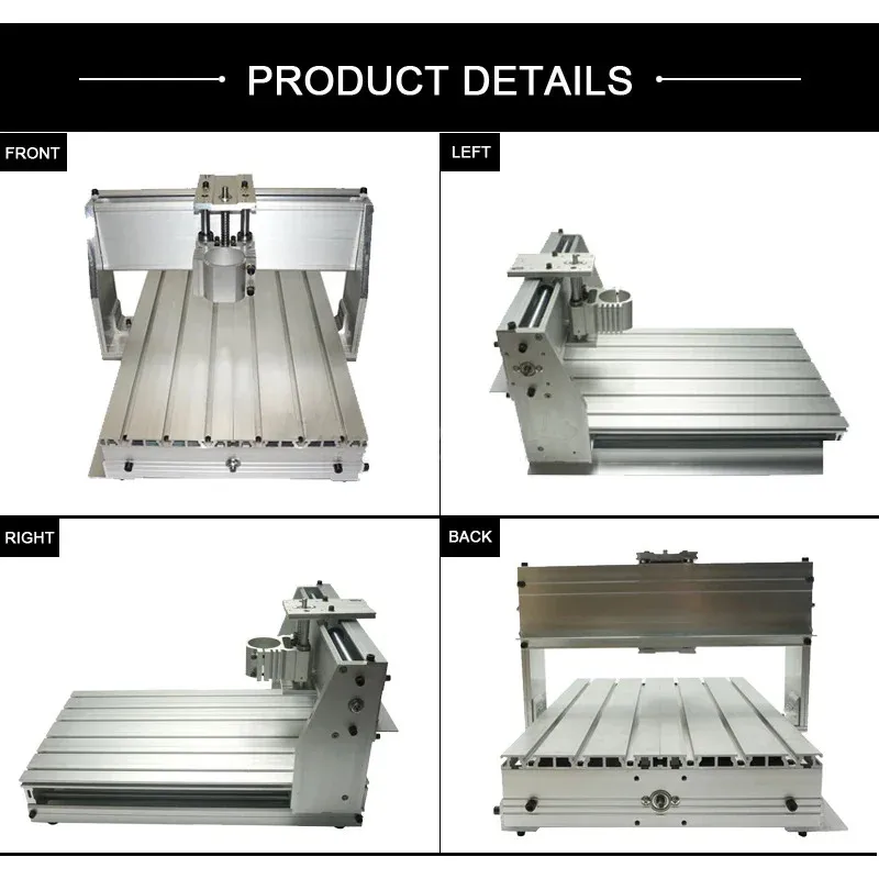 『EU Stock』Wood Lathe 3040 Cnc Router Milling Machine with 43mm clamp bracket Mechanical Kit Aluminium Alloy Frame Ball Screw