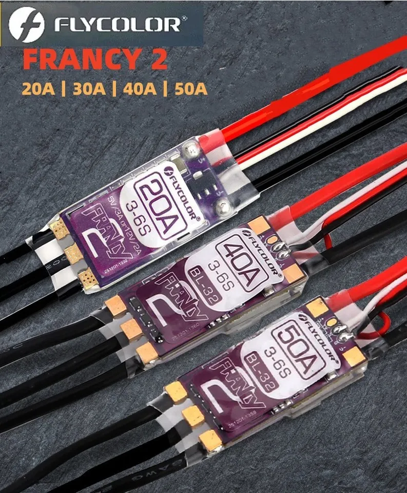FLYCOLOR Francy 2 Brushless ESC 20A 30A 40A 50A BLHELI-32 Dshot