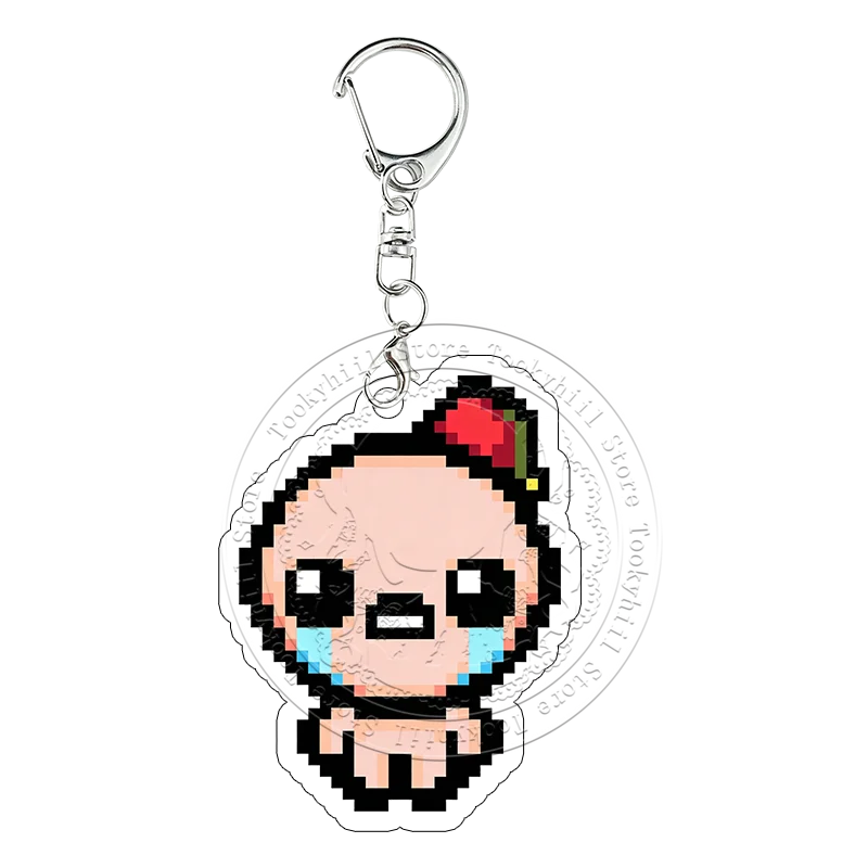 Pixel The Binding of Isaac Acryl-Schlüsselanhänger Book of Belial Samson Cain Taschenanhänger Cartoon-Spiel-Sammlung Cosplay-Schlüsselring – Detail 6