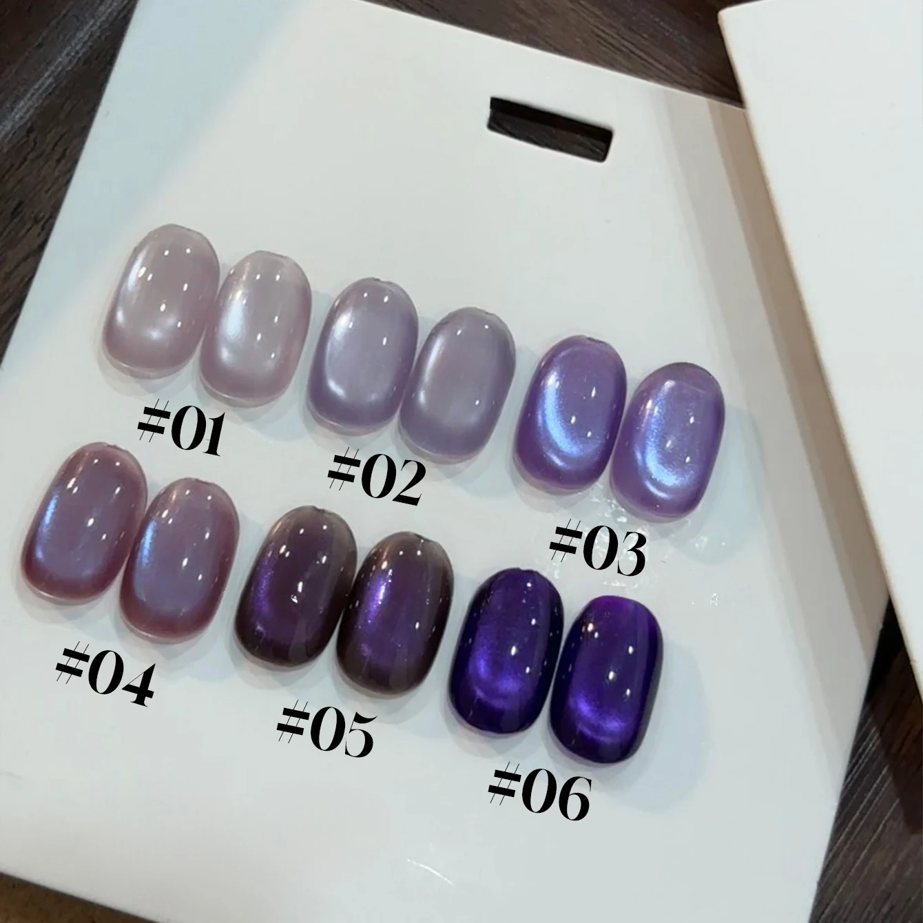 10ML 1-6 pièces eau violet clair perle de verre oeil de chat aimant Gel vernis à ongles fournitures pour ongles automne violet noir oeil de chat colle à ongles