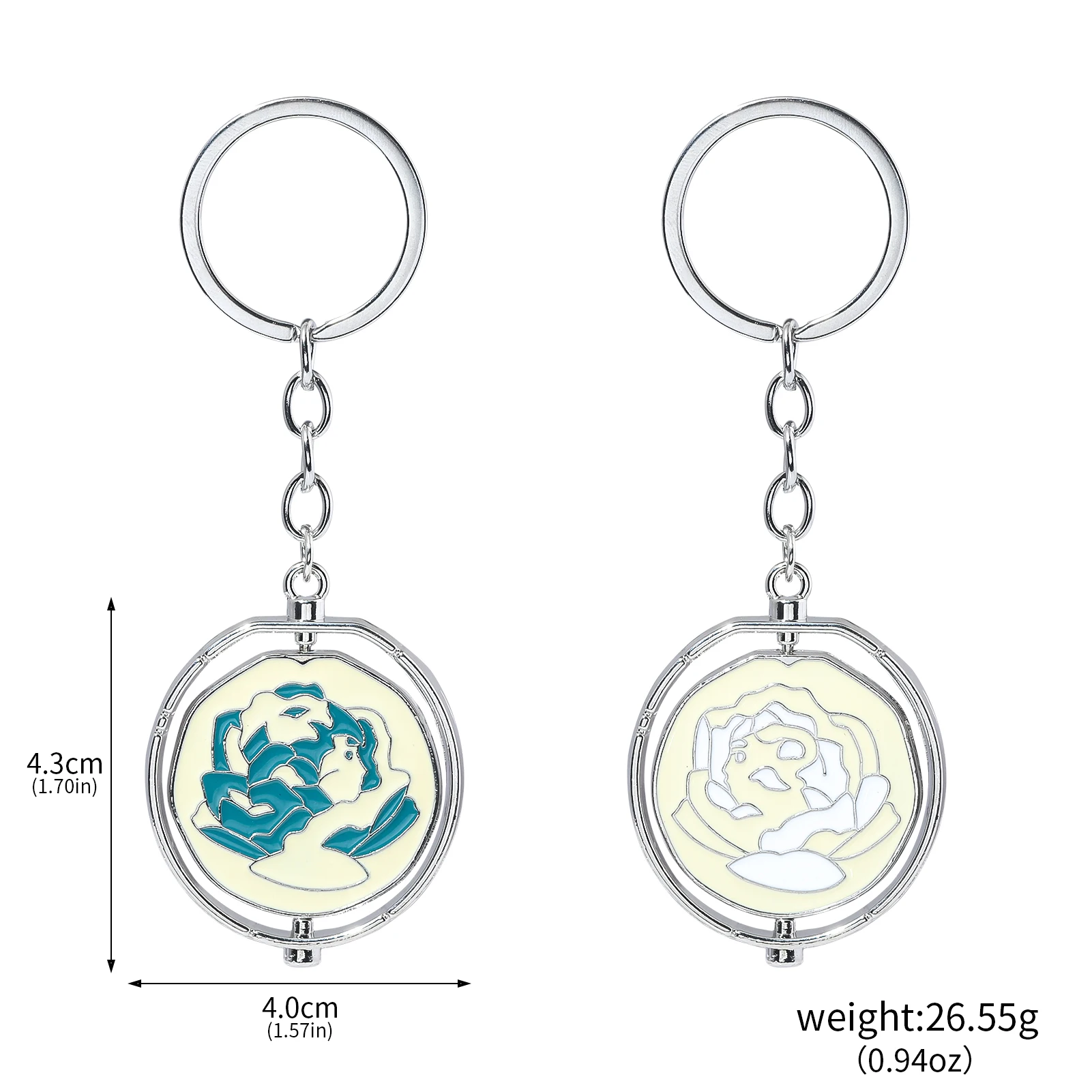 لعبة الموسم 2 Jinx الأزرق الوردي للتدوير قلادة المفاتيح تأثيري على ظهره قلادة معدنية الأزياء والمجوهرات مروحة هدية