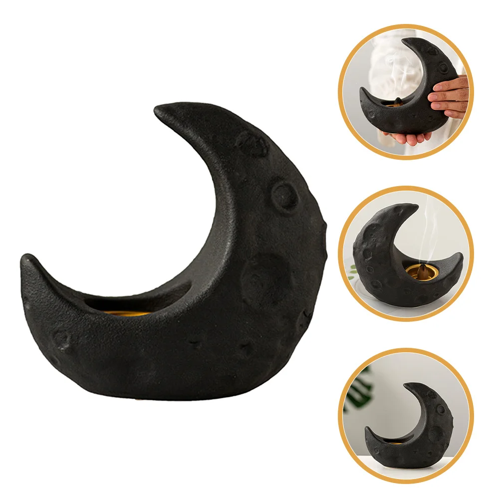 

Elegant Moon Design Incense Holder Burner Ceramic Arabic Censer for Indoor Aromatherapy Desktop Decor Study Bedroom Sauna Party