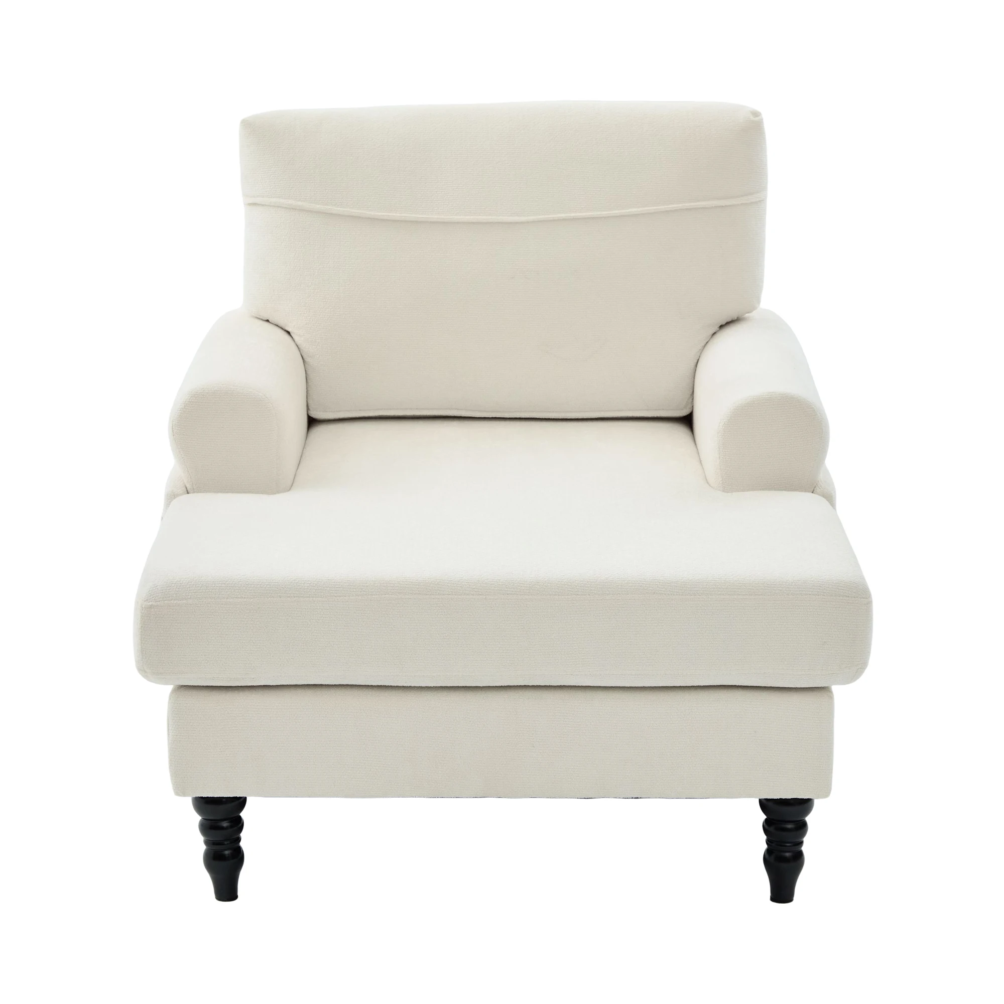 Moderner minimalistischer Samt-Loungesessel, Schlafzimmer-Einzelsofa mit Holzbeinen, bequemer Rückenlehne und Armlehnen – Detail 31