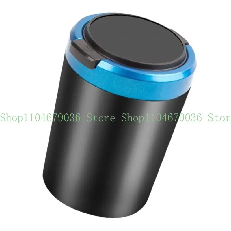 652F Car Cup Holders Travel Ashtray with Lid and LED Light, Decorative Cigarettes Ashes Bucket, Cigarettes Ashtray Waste Bin