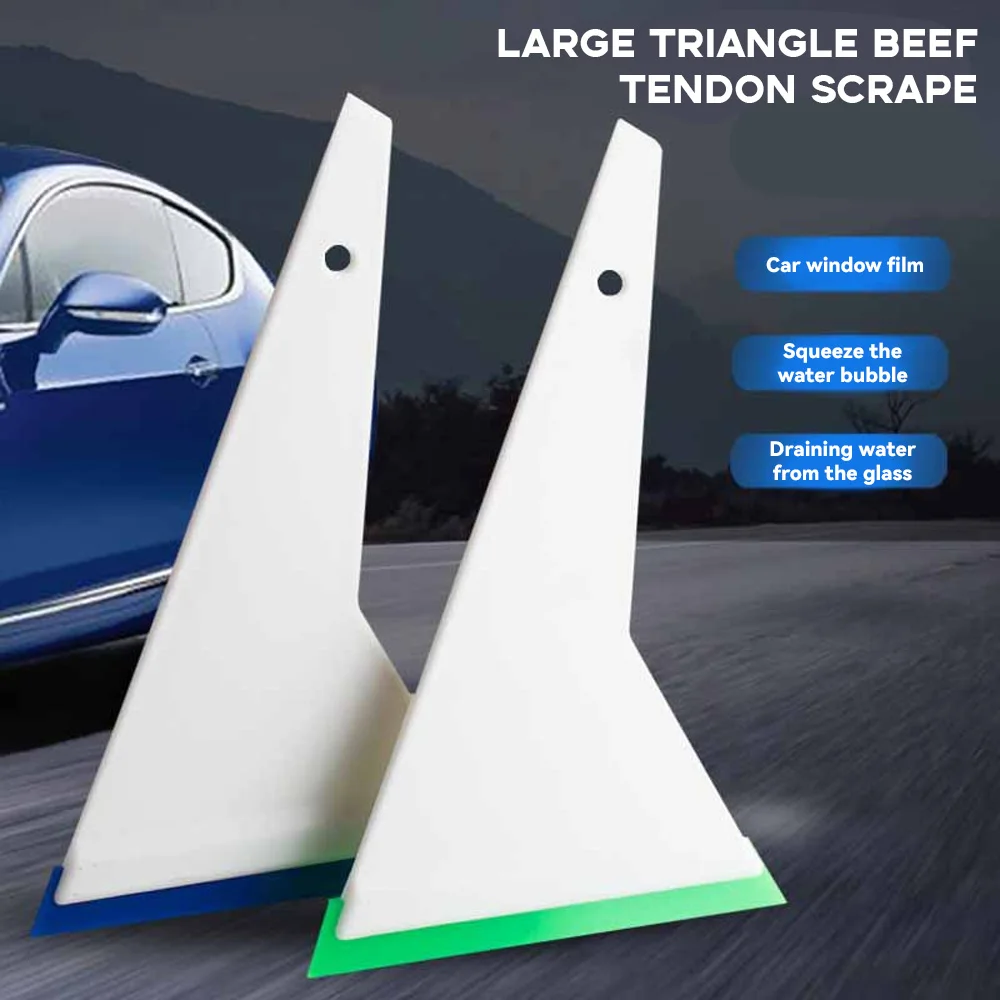 Window film tools A triangular rubber scraper for applying the film and a tool for cleaning the vehicle windows draining water