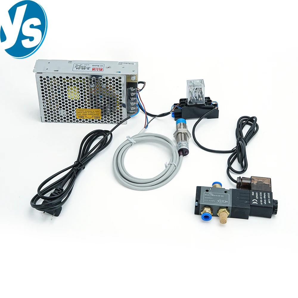 24V Pneumatic Cylinder Automatic Reciprocating Control Kit with Proximity Switch Relay Solenoid Valve for Automation Control