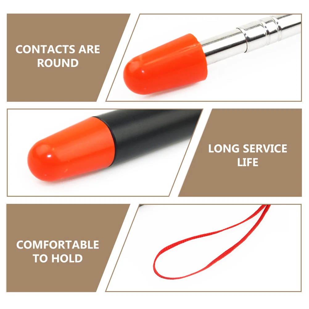 

Retractable Teaching Pointer Stainless Steel Black Ergonomic Non-Slip For Whiteboard Classroom Lecture Presentation Teaching Aid